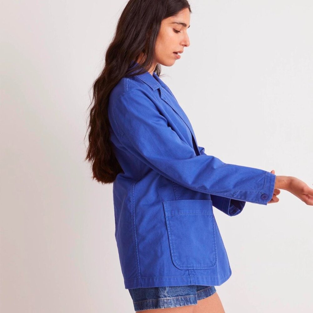 NWT Madewell Crossover Blazer in (Re)generative Chino Cobalt Blue size Small - Picture 3 of 7